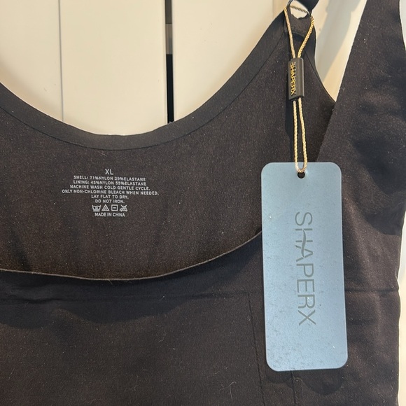 SHAPERX Open Bust Bodysuit Tummy Control Thigh Seamless Shapewear Black Size XL - Picture 11 of 12